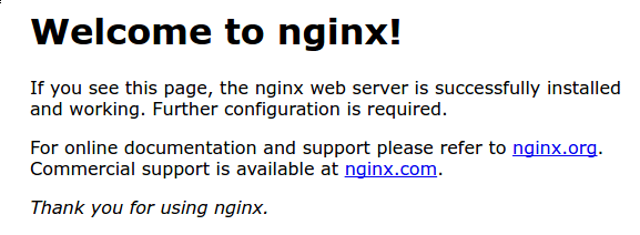 Ngnix pagina de start implicită